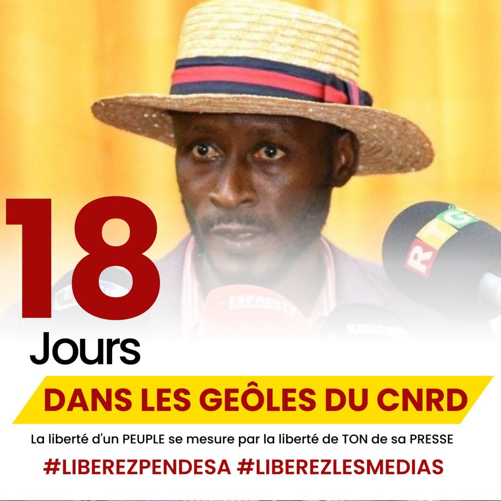 Détention de Sékou Djamal PENDESSA : la pression internationale s’accentue sur les pustichistes à Conakry !